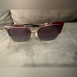 Dolce & Gabbana Burgundy and Gold Sunglasses